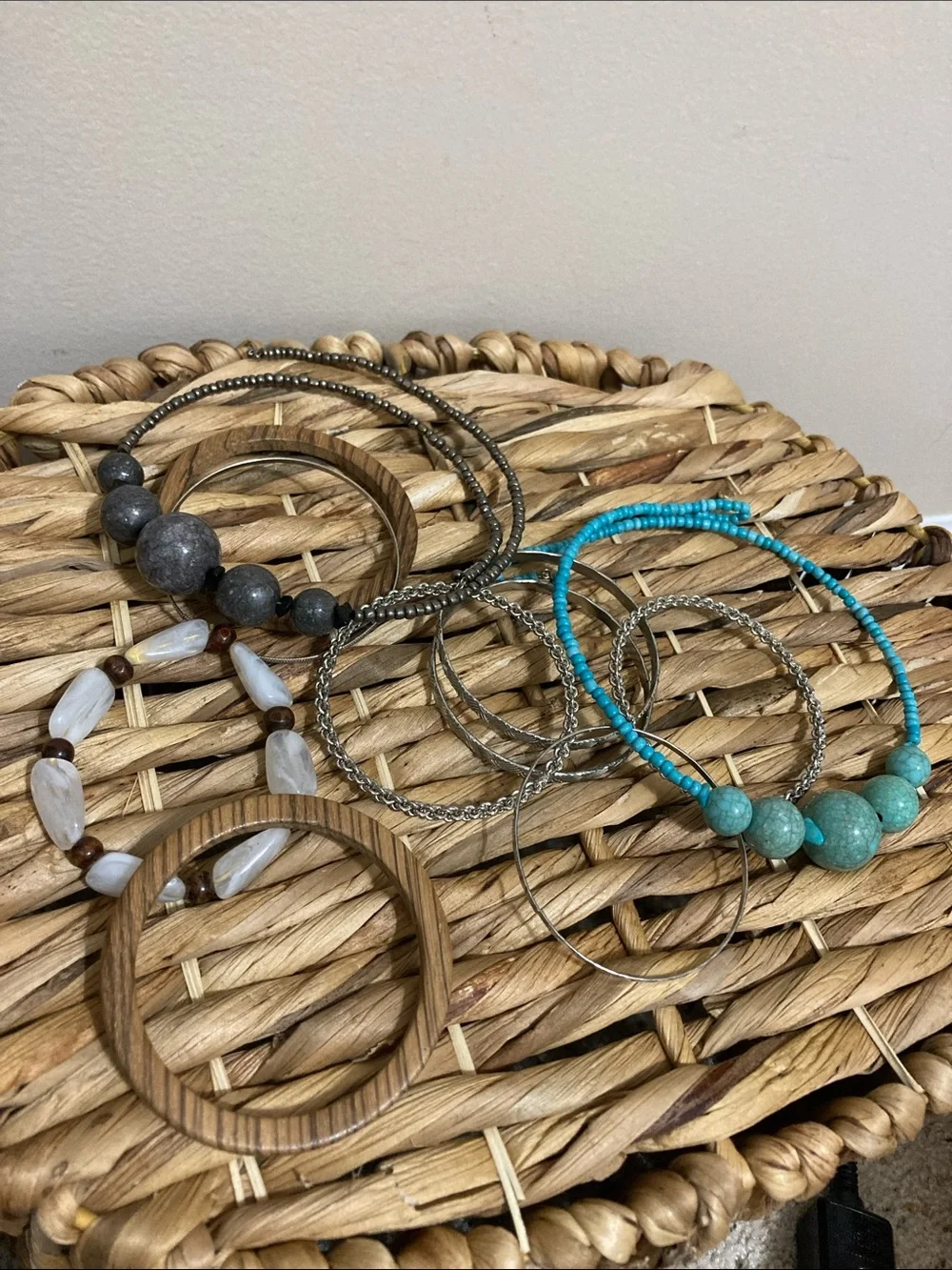 LC Lauren Conrad Turquoise Beaded Necklace with Accent Rounds